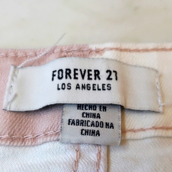 Forever 21 pink & white striped shorts size 8 - Picture 3 of 4